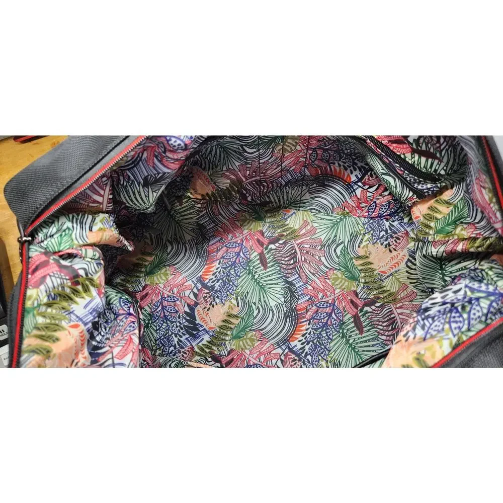 Robert‎ Graham Leclerc II Weekender Bag Shoulder Strap Black Red Trim